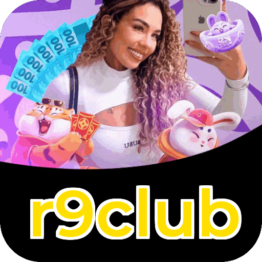 Interface do aplicativo r9club mostrando jogos disponíveis no iOS e Android